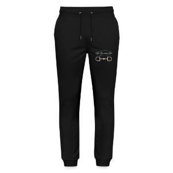 Pferdegebiss The Equestrian Edit - Stanley/Stella Unisex Bio Jogginghose Mover  - Schwarz - Vorne - Marisol (170cm) & Nik (191cm)