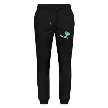 Geschenk für Allesio - Stanley/Stella Unisex Bio Jogginghose Mover  - Schwarz - Vorne - Marisol (170cm) & Nik (191cm)