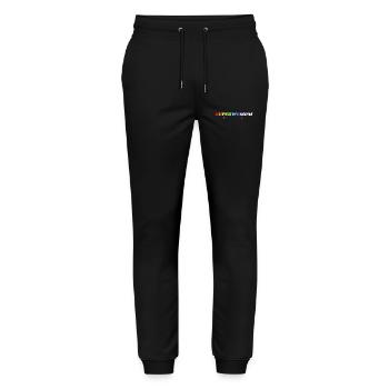 Superfrau, Superfrau, Superfrau - Stanley/Stella Unisex Bio Jogginghose Mover  - Schwarz - Vorne - Marisol (170cm) & Nik (191cm)