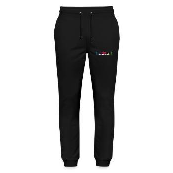cowboy herzschlag- Cowboy Western Texas - Stanley/Stella Unisex Bio Jogginghose Mover  - Schwarz - Vorne - Marisol (170cm) & Nik (191cm)