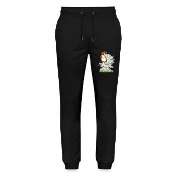Funny Sayings Literature Books Writing Otter - Stanley/Stella Mover Unisex Organic Jogging Trousers - black - Front - Marisol (170cm) & Nik (191cm)