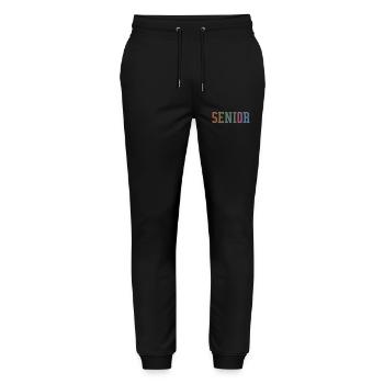 Senior - Student Class Retro Graduation Party Geschenk - Stanley/Stella Unisex Bio Jogginghose Mover  - Schwarz - Vorne - Marisol (170cm) & Nik (191cm)