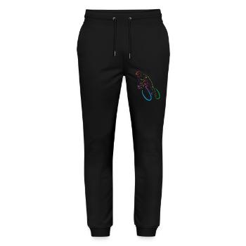 rennradfahrer - Stanley/Stella Unisex Bio Jogginghose Mover  - Schwarz - Vorne - Marisol (170cm) & Nik (191cm)