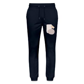 Conception abstraite de différentes formes - Pantalon de jogging bio MOVER Stanley/Stella unisexe - marine - Devant - Marisol (170cm) & Nik (191cm)