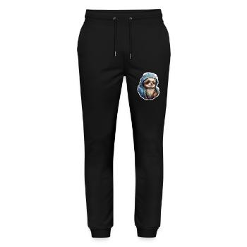 Artistic Golden Retriever with anorak - Stanley/Stella Mover Unisex Organic Jogging Trousers - black - Front - Marisol (170cm) & Nik (191cm)