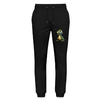 The Funny Crocodile - Stanley/Stella Mover Unisex Organic Jogging Trousers - black - Front - Marisol (170cm) & Nik (191cm)