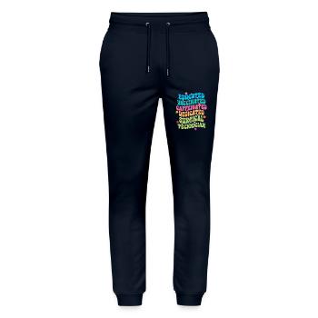Educated Vaccinated Caffeinated Dedicated Surgical - Stanley/Stella Mover Unisex Organic Jogging Trousers - navy - Front - Marisol (170cm) & Nik (191cm)