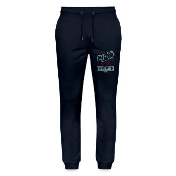 fun chainsaw carpenter present idea cool - Stanley/Stella Unisex Bio Jogginghose Mover  - Navy - Vorne - Marisol (170cm) & Nik (191cm)