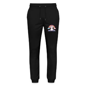Yoga Unicorn - Stanley/Stella Mover Unisex Organic Jogging Trousers - black - Front - Marisol (170cm) & Nik (191cm)