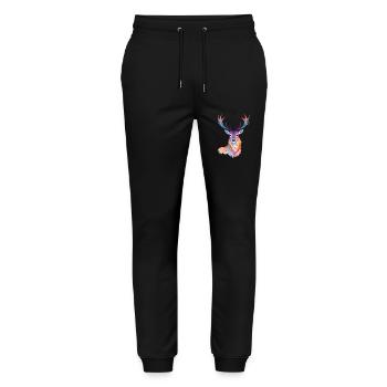 Hirsch Vektor Kunst mit lebendigen Farben Illustration - Stanley/Stella Unisex Bio Jogginghose Mover  - Schwarz - Vorne - Marisol (170cm) & Nik (191cm)