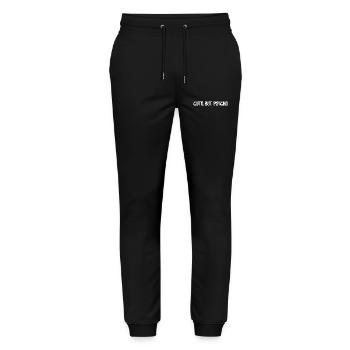 Cute but Psycho – Statement Typo - Stanley/Stella Mover Unisex Organic Jogging Trousers - black - Front - Marisol (170cm) & Nik (191cm)