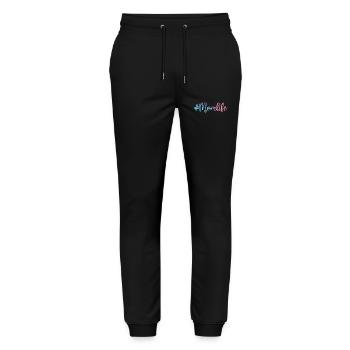 Hashtag Mom Life Muttertag Geschenkidee für Mama - Stanley/Stella Unisex Bio Jogginghose Mover  - Schwarz - Vorne - Marisol (170cm) & Nik (191cm)