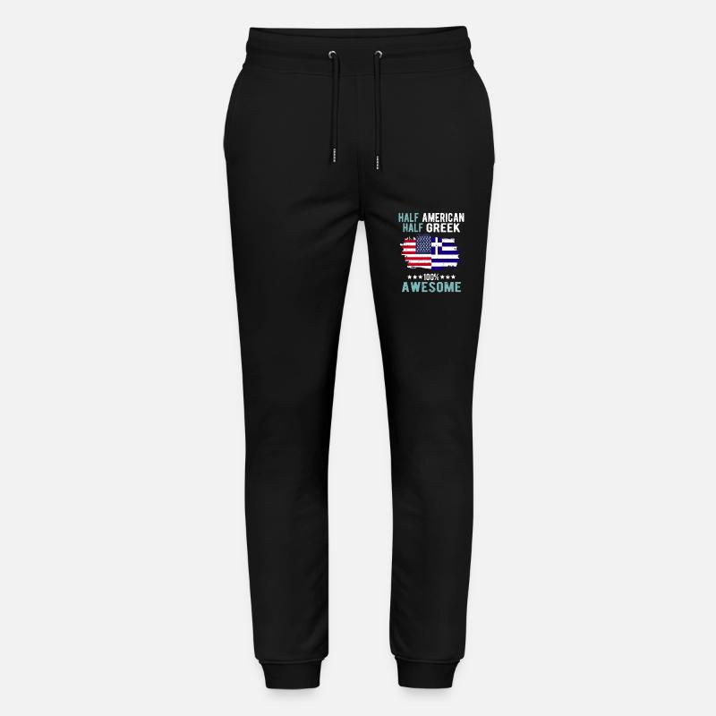 Half American Half Greek - Stanley/Stella Mover Unisex Organic Jogging Trousers - black