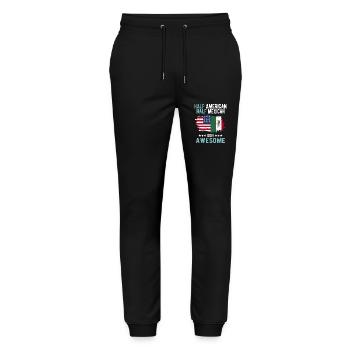 Half American Half Mexican - Stanley/Stella Mover Unisex Organic Jogging Trousers - black - Front - Marisol (170cm) & Nik (191cm)