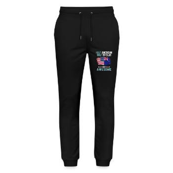Moitié Américain Moitié Néo-Zélandais - Pantalon de jogging bio MOVER Stanley/Stella unisexe - noir - Devant - Marisol (170cm) & Nik (191cm)