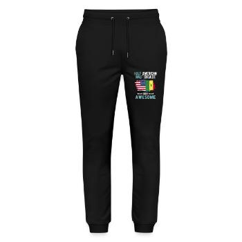 Half American Half Senegalese - Stanley/Stella Mover Unisex Organic Jogging Trousers - black - Front - Marisol (170cm) & Nik (191cm)