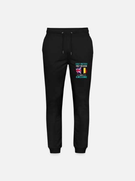 Half British Half Belgian - Stanley/Stella Mover Unisex Organic Jogging Trousers - black