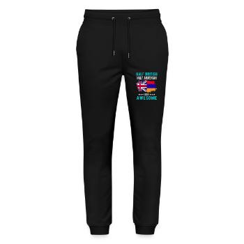 Halb Brite Halb Armenier - Stanley/Stella Unisex Bio Jogginghose Mover  - Schwarz - Vorne - Marisol (170cm) & Nik (191cm)