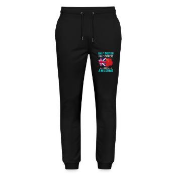 Half British Half Chinese - Stanley/Stella Mover Unisex Organic Jogging Trousers - black - Front - Marisol (170cm) & Nik (191cm)