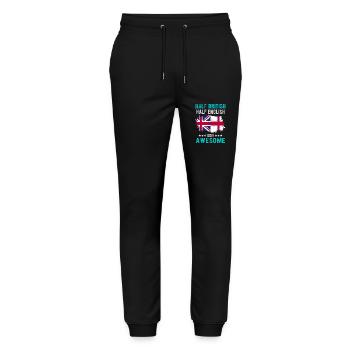 Halb Brite Halb Engländer - Stanley/Stella Unisex Bio Jogginghose Mover  - Schwarz - Vorne - Marisol (170cm) & Nik (191cm)