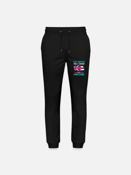 Half British Half Cuban - Stanley/Stella Mover Unisex Organic Jogging Trousers - black