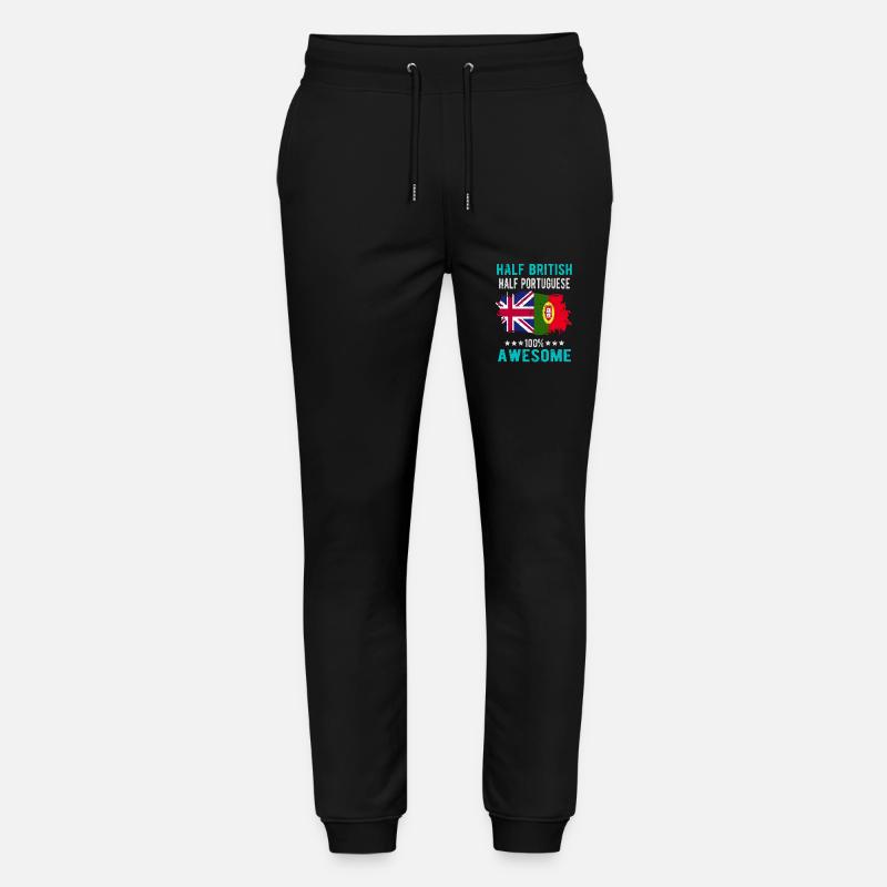 Halb Brite Halb Portugiese - Stanley/Stella Unisex Bio Jogginghose Mover - Schwarz
