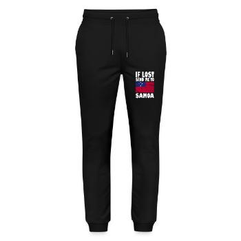 Samoa Flag Saying - Stanley/Stella Mover Unisex Organic Jogging Trousers - black - Front - Marisol (170cm) & Nik (191cm)