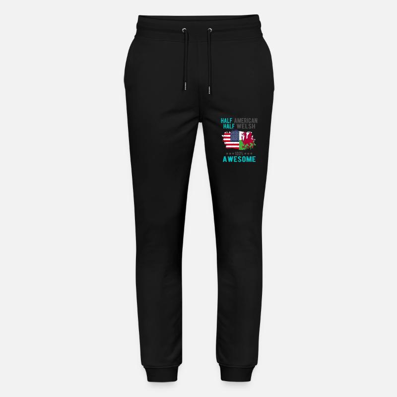 Half American Half Welsh - Stanley/Stella Mover Unisex Organic Jogging Trousers - black