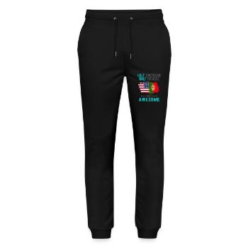 Half American Half Portuguese - Stanley/Stella Mover Unisex Organic Jogging Trousers - black - Front - Marisol (170cm) & Nik (191cm)