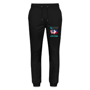 Half American Half Filipino - Stanley/Stella Mover Unisex Organic Jogging Trousers - black - Front - Marisol (170cm) & Nik (191cm)