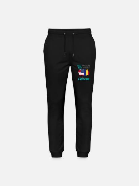 Half American Half Romanian - Stanley/Stella Mover Unisex Organic Jogging Trousers - black