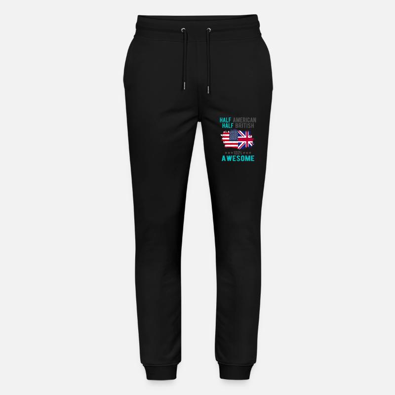 Half American Half British - Stanley/Stella Mover Unisex Organic Jogging Trousers - black