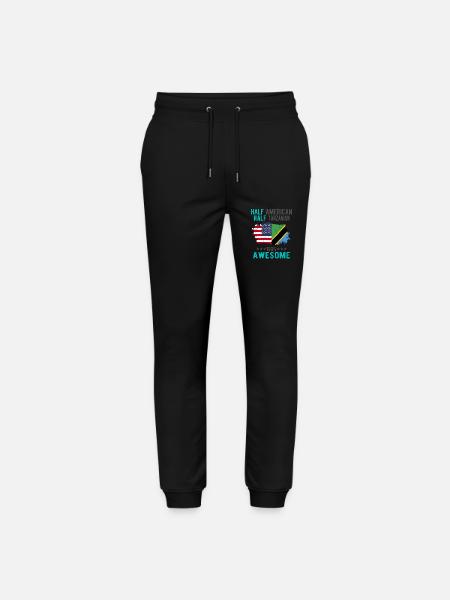 Half American Half Tanzanian - Stanley/Stella Mover Unisex Organic Jogging Trousers - black