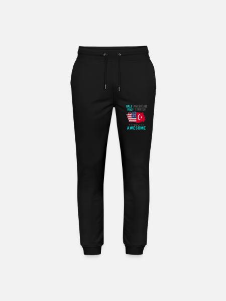 Half American Half Turkish - Stanley/Stella Mover Unisex Organic Jogging Trousers - black