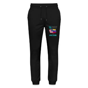 Moitié américain moitié vénézuélien - Pantalon de jogging bio MOVER Stanley/Stella unisexe - noir - Devant - Marisol (170cm) & Nik (191cm)