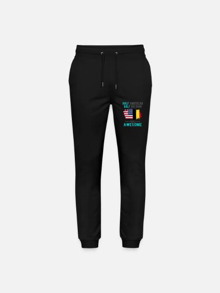Half American Half Belgian - Stanley/Stella Mover Unisex Organic Jogging Trousers - black