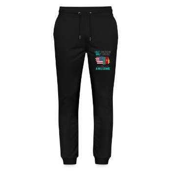 Half American Half Cameroonian - Stanley/Stella Mover Unisex Organic Jogging Trousers - black - Front - Marisol (170cm) & Nik (191cm)