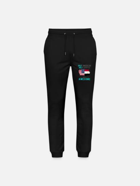 Half American Half Egyptian - Stanley/Stella Mover Unisex Organic Jogging Trousers - black