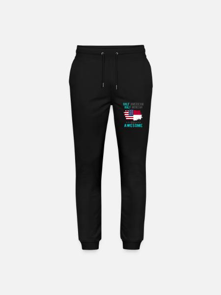 Half American Half Indonesian - Stanley/Stella Mover Unisex Organic Jogging Trousers - black