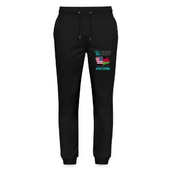 Half American Half Malawi - Stanley/Stella Mover Unisex Organic Jogging Trousers - black - Front - Marisol (170cm) & Nik (191cm)