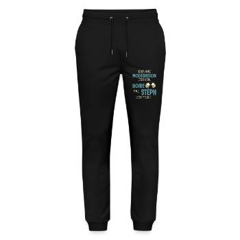 stéphane modération boire avec stéph c'est mieux - Pantalon de jogging bio MOVER Stanley/Stella unisexe - noir - Devant - Marisol (170cm) & Nik (191cm)