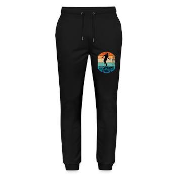 Tischtennisspieler - Stanley/Stella Unisex Bio Jogginghose Mover  - Schwarz - Vorne - Marisol (170cm) & Nik (191cm)