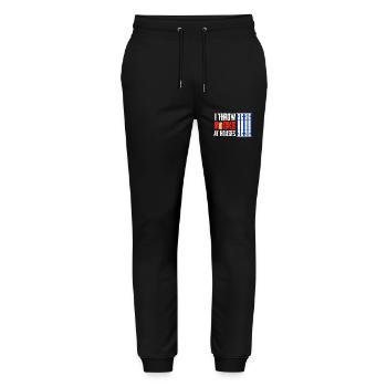 Je jette des pierres sur les maisons Curling Curler Sport de glace - Pantalon de jogging bio MOVER Stanley/Stella unisexe - noir - Devant - Marisol (170cm) & Nik (191cm)