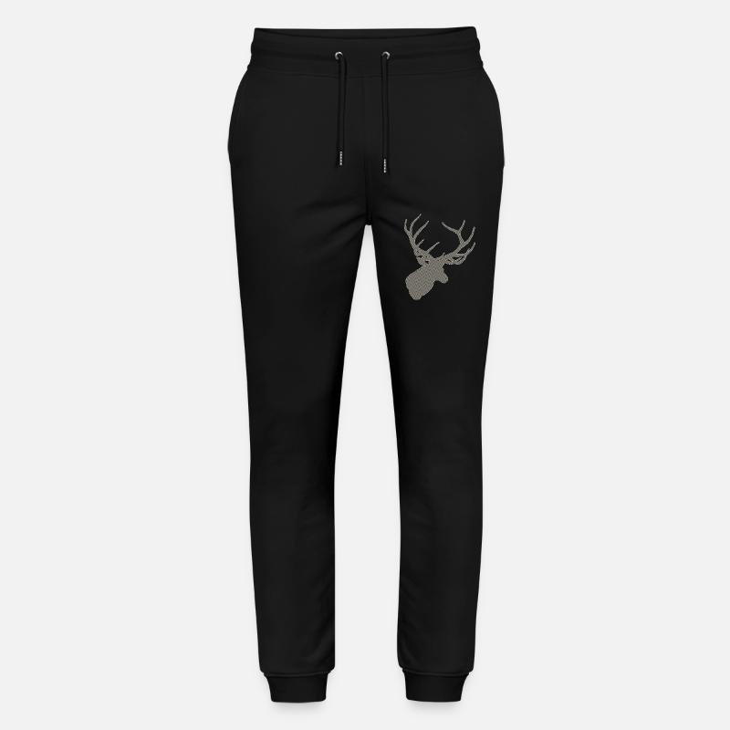 Hirsch mit Muster - Stanley/Stella Unisex Bio Jogginghose Mover  - Schwarz