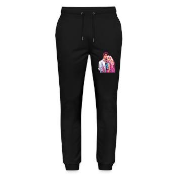 80s Outfits - Stanley/Stella Mover Unisex Organic Jogging Trousers - black - Front - Marisol (170cm) & Nik (191cm)