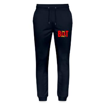 The Beat Vault - Bold - Stanley/Stella Mover Unisex Organic Jogging Trousers - navy - Front - Marisol (170cm) & Nik (191cm)