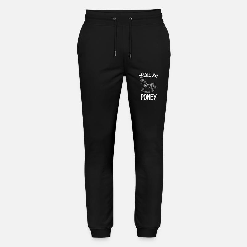 Cheval poney course - Pantalon de jogging bio MOVER Stanley/Stella unisexe - noir