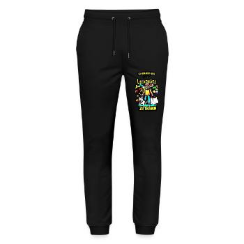 Je ne fais que porter les friandises ici - Pantalon de jogging bio MOVER Stanley/Stella unisexe - noir - Devant - Marisol (170cm) & Nik (191cm)