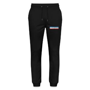 Grunge Stripe Design in Vintage Colors - Stanley/Stella Mover Unisex Organic Jogging Trousers - black - Front - Marisol (170cm) & Nik (191cm)