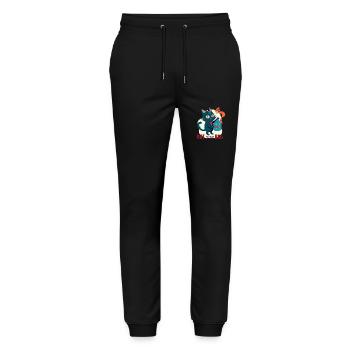 Halloween Spooky Cat’s out of the Bag - Pantalon de jogging bio MOVER Stanley/Stella unisexe - noir - Devant - Marisol (170cm) & Nik (191cm)